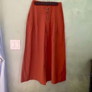 Zara Wide Flare Pumpkin Orange Pants